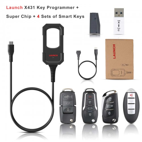 2024 Launch X431 Key Programmer Remote Maker + Super Chip + 4 pcs Smart Keys
